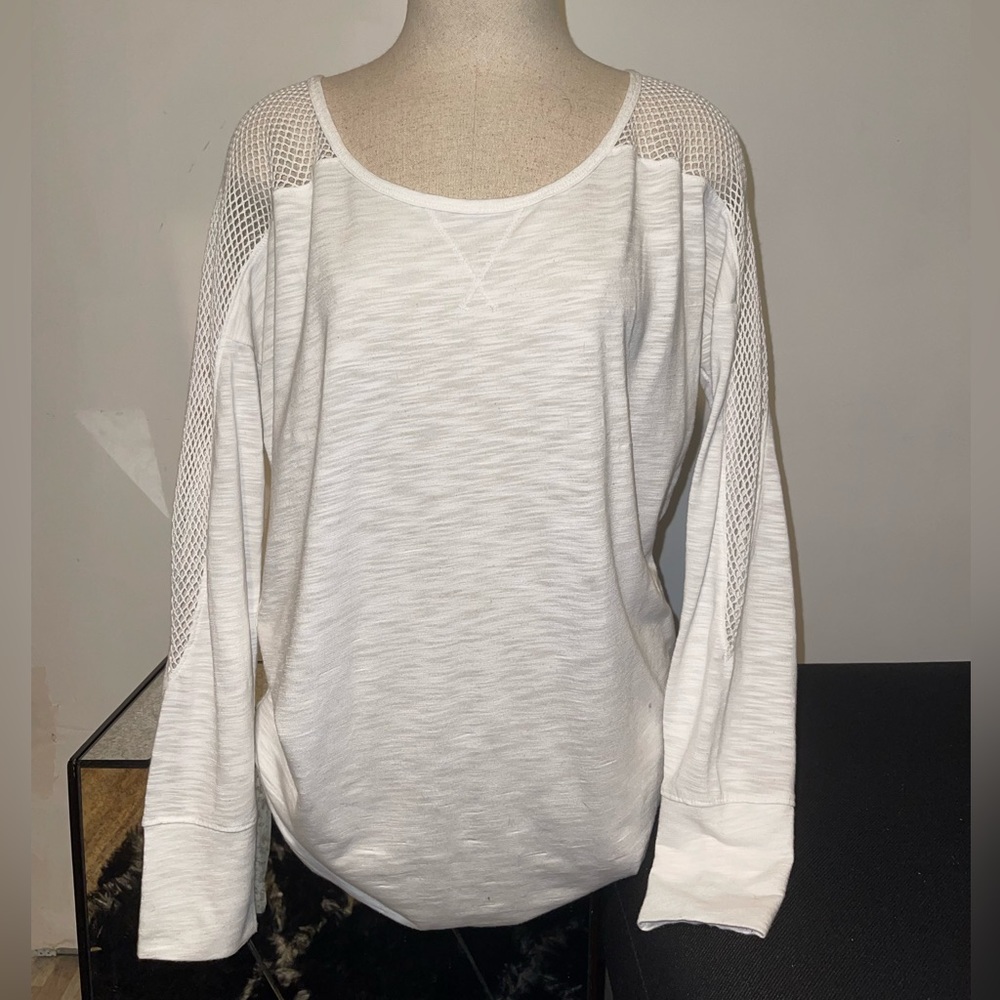 White long sleeve with ‘fish neck’ sleeves